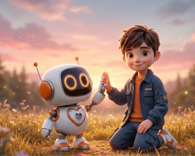 Berniukas ir mažasis robotukas
